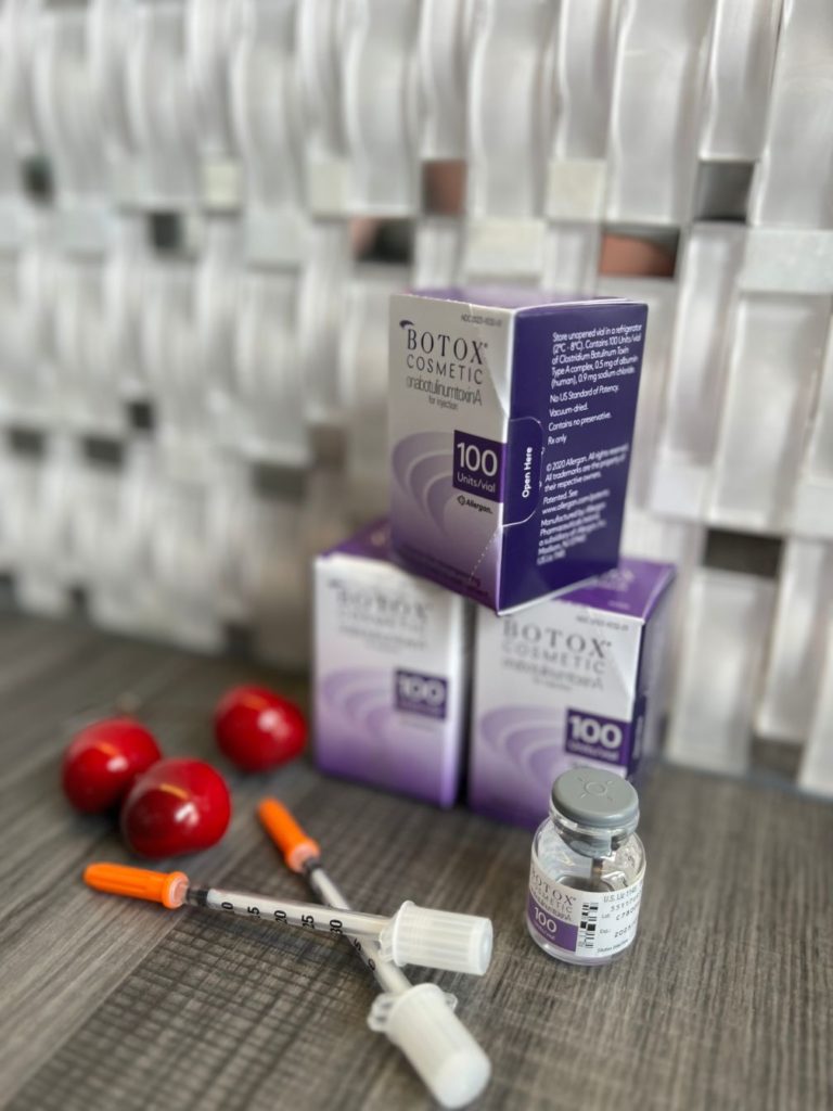 Botox cosmetic vial, boxes, and syringes at Cherry Medical Spa